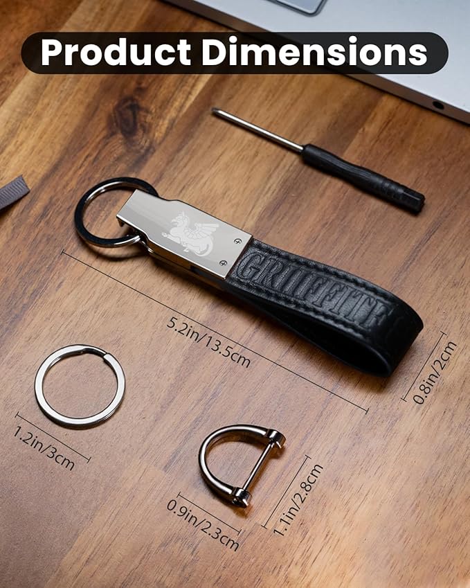 Handmade Leather Keychain for Men, Key Chains for Car Keys, Quick Release, 100% Italian Premium Leather