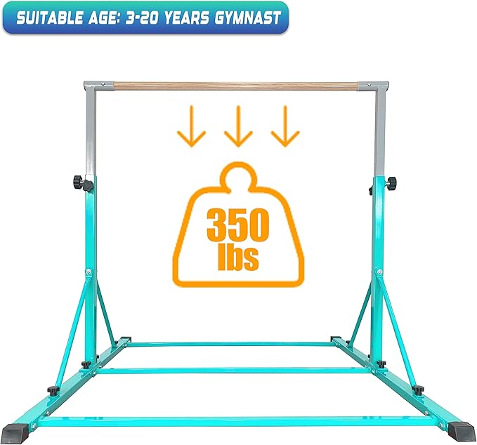 Marfula Gymnastic Bar For Kid and Teenage of 3-25, 5Ft/8 FT Base Length 4Ft Width 5Ft Adjust Height, Gymnastic Kip Bar For Gymnast, Gymnastic Training Equipment For Professional Training Home Club Use