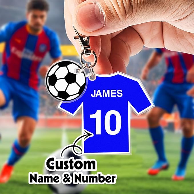 Custom Acrylic Soccer Keychain, Personalized Name on 2D Printed Soccer Uniform, Gift for Medical Professionals