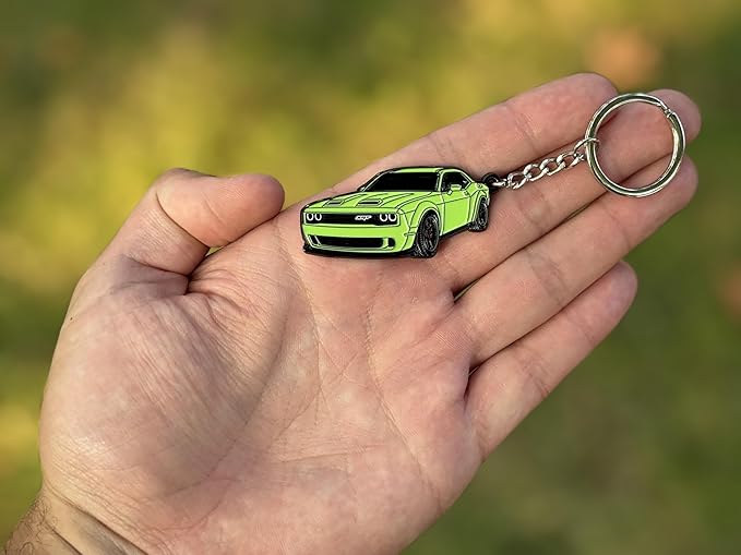 DODGE Challenger Keychain – Officially Licensed Dodge Accessories Key Chain for RT SRT Cool Toy Car Men Gift