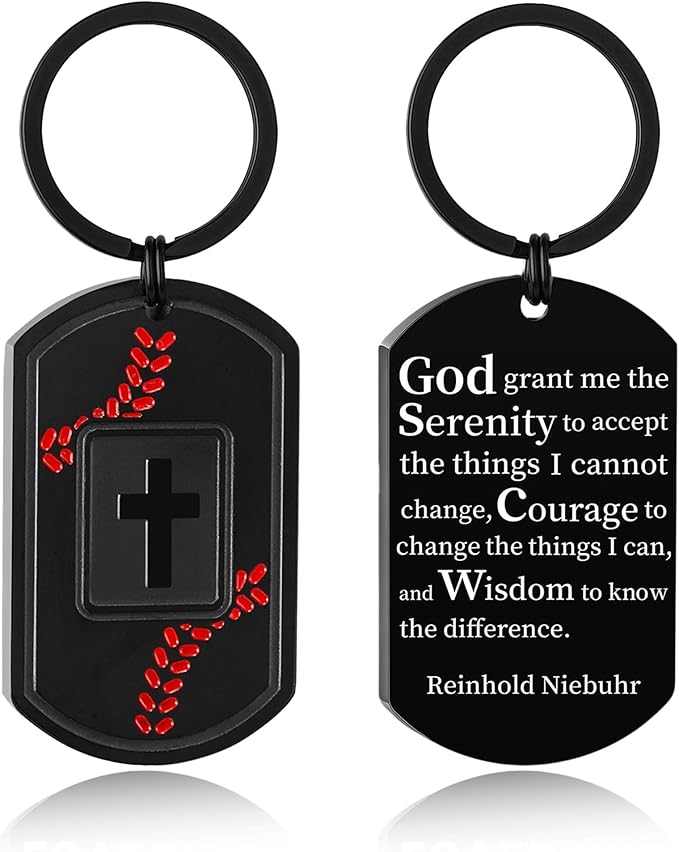 Stocking Stuffers- Football/Baseball/Soccer/Basketball Keychain for Men Baptism Confirmation Mens Gifts