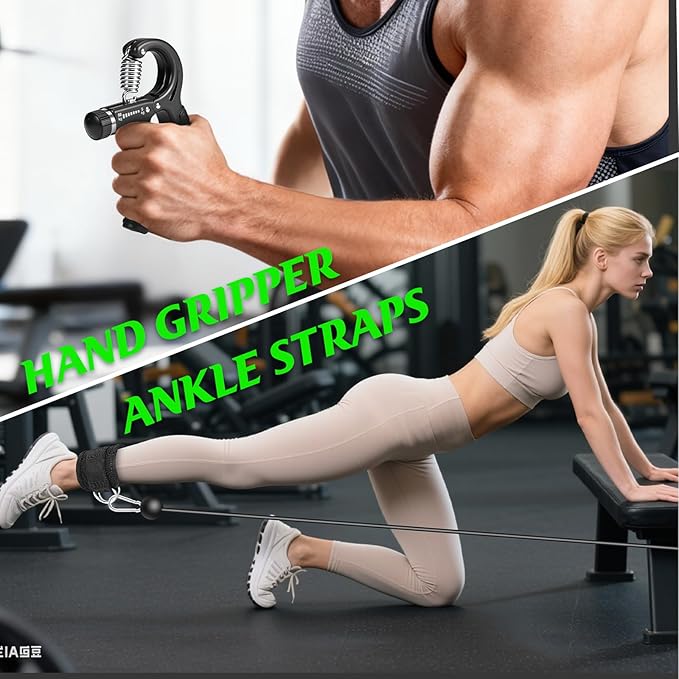 Cable Machine Attachment Set for Gym, LAT Pulldown Attachments, Cable Machine Accessories with Curl Pulldown Bar, Tricep Pull Down Attachment, V Bar, Fitness Equipment Cable Accessories for Home Gym