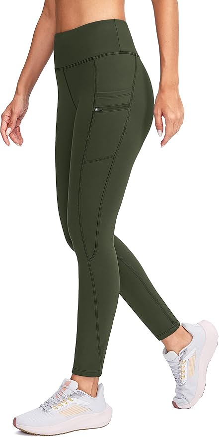 G Gradual Women's Fleece Lined Winter Leggings with Pockets Water Resistant High Waisted Thermal Warm Pants Running Hiking