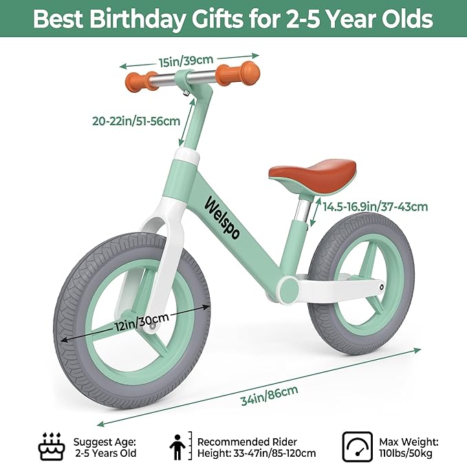 welspo Baby Balance Bikes for 1 Year Old Boys Girls 12-24 Months Kids Toddler First Bicycle Infant Walker Children No Pedal 3 Wheels Mini Bike Riding Toys
