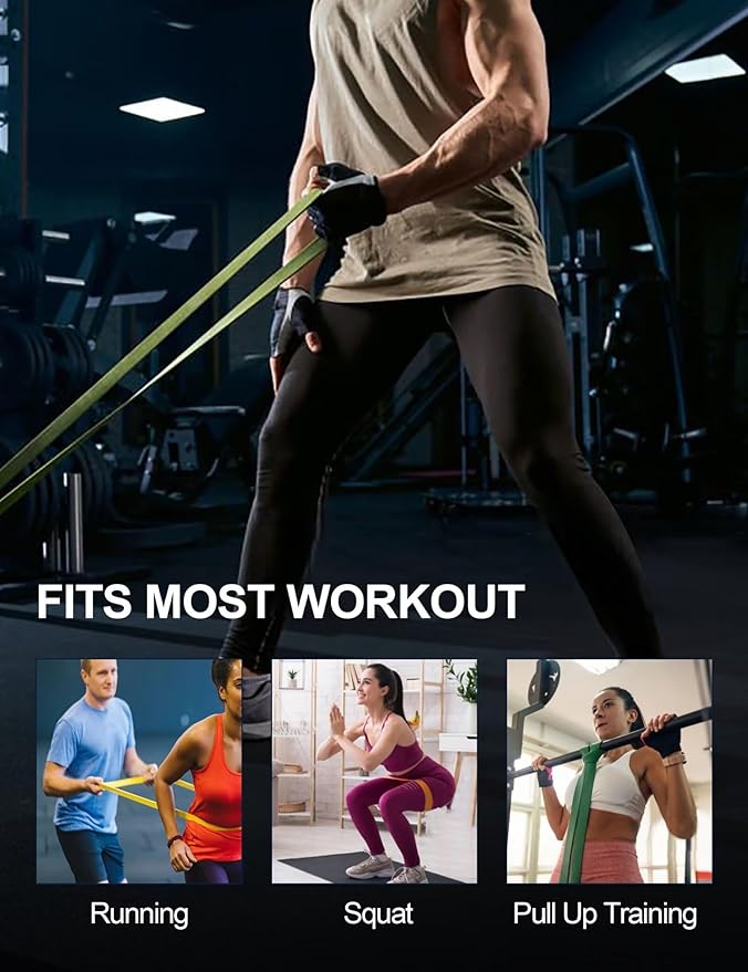 Resistance Bands, Pull Up 5 Resistance Levels Exercise Bands Set for Men Women, Assistance Workout Stretch Bands for Working Out, Body Stretching, Physical Therapy, Muscle Training
