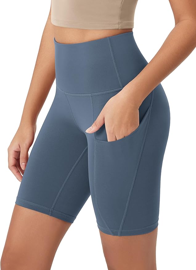 ODODOS Women's Tummy Control Biker Shorts 2.0 with Pockets High Waist Athletic Workout Yoga Shorts-3.5''/ 5"/ 8" / 10" Inseam