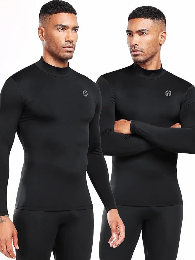NELEUS 4 Pack Men's Workout Long Sleeve Shirts Compression Dry Fit Muscle Tops