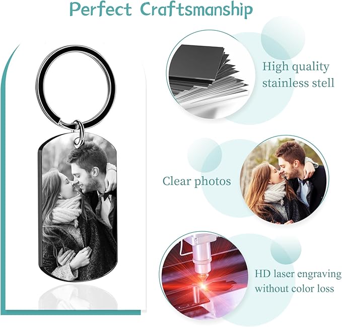 Customized Double Sided Keychain - Personalized Engraved Text/Number/Name Keychain, Custom Key chain Gift for Boyfriend
