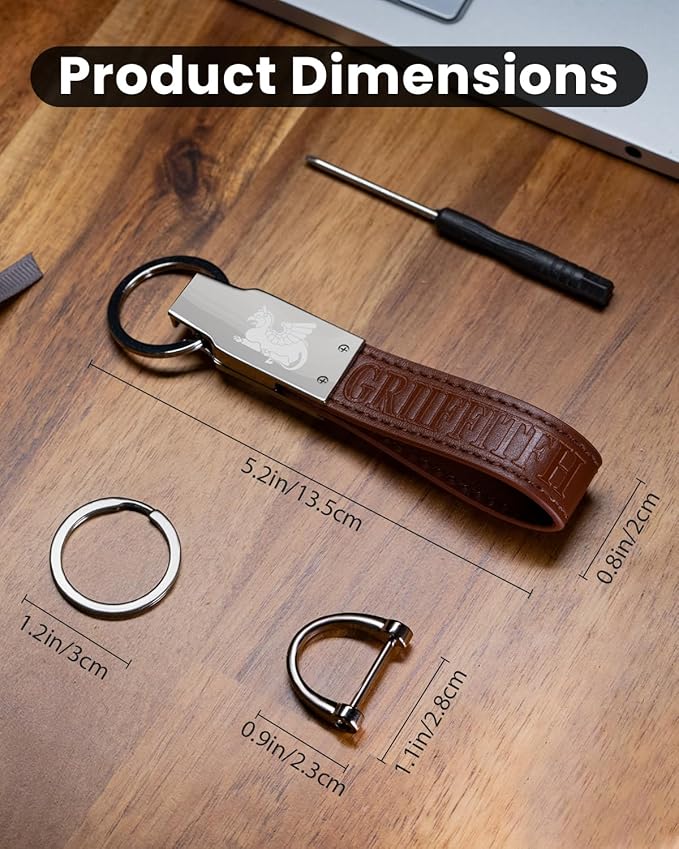 Handmade Leather Keychain for Men, Key Chains for Car Keys, Quick Release, 100% Italian Premium Leather