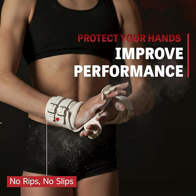 Reisport Protec Uneven Bar Gymnastics Grips for Women - Triple Strength Leather Hand Grips for Gymnastics Bars - Gymnastics Equipment & Accessories for Advanced Gymnasts