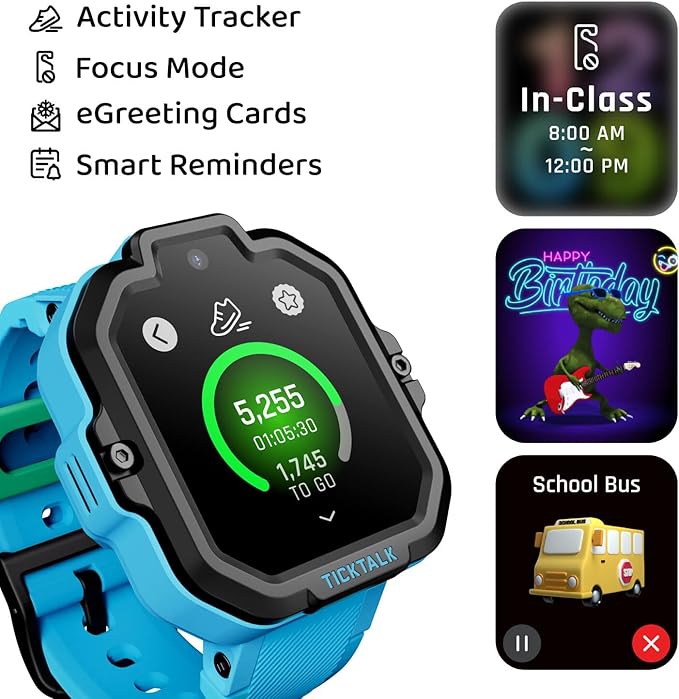 TickTalk5 Smart Watch for Kids with GPS Tracker, Video Calling, Texting, and Parental App, 4G Smartwatch with Free Music, Phone Calls, and Reminders for Kids Ages 3-12