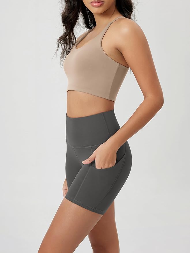 ODODOS Women's Tummy Control Biker Shorts 2.0 with Pockets High Waist Athletic Workout Yoga Shorts-3.5''/ 5"/ 8" / 10" Inseam
