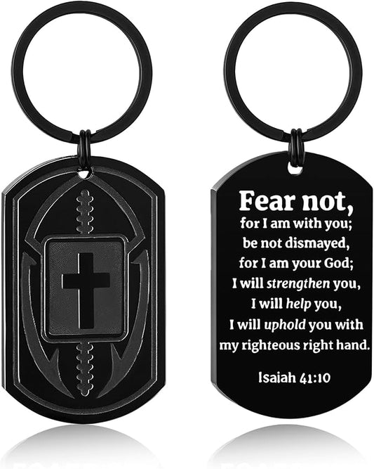 Stocking Stuffers- Football/Baseball/Soccer/Basketball Keychain for Men Baptism Confirmation Mens Gifts