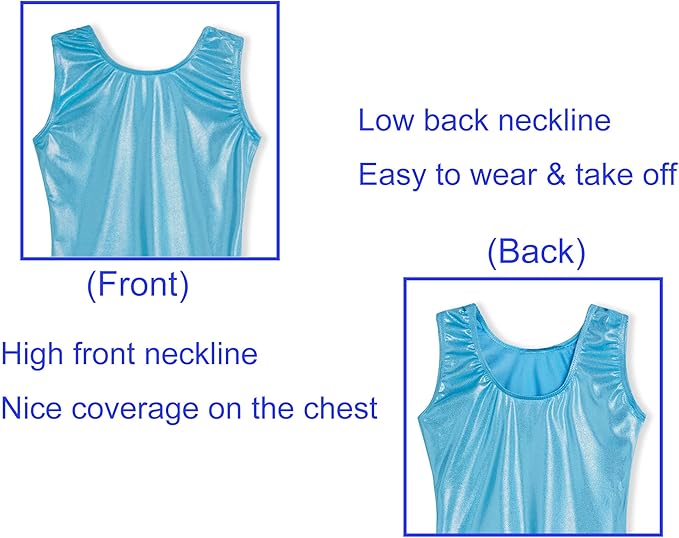 Domusgo Gymnastics Leotards for Girls Sparkly One-Piece Pro Kids Unitard Biketards with Shorts