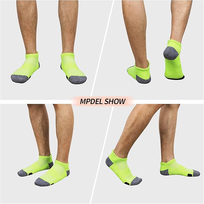 JOYNÉE Mens Ankle Athletic Low Cut Socks Running Sports Cushioned Sock for Men 6 Pack