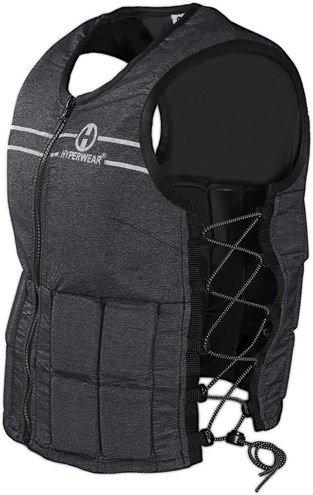 Hyperwear Hyper Vest FIT – Women’s Weighted Vest for Walking, Bone-Health Exercise, Osteoporosis & Osteopenia Workouts – Comfortable, Breathable, Machine-Washable – 5 lb or 10 lb – Carbon Black / Glacier Blue / Crimson Red