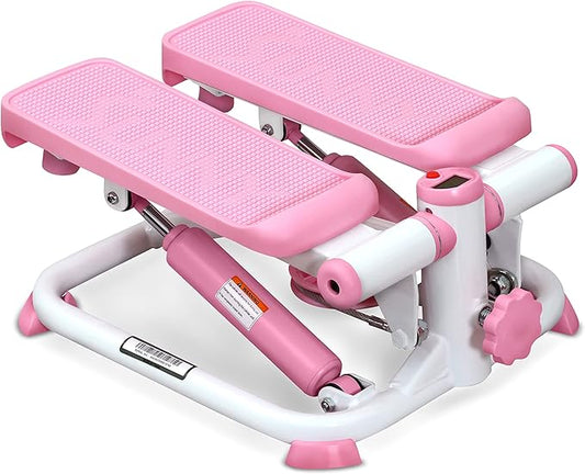 Sunny Health & Fitness Mini Steppers for Exercise at Home, Stair Step Workout Machine, Full Body Cardio Equipment, with Optional Free SunnyFit App Connection and Resistance Band