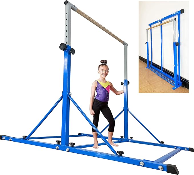 Marfula Gymnastic Bar For Kid and Teenage of 3-25, 5Ft/8 FT Base Length 4Ft Width 5Ft Adjust Height, Gymnastic Kip Bar For Gymnast, Gymnastic Training Equipment For Professional Training Home Club Use