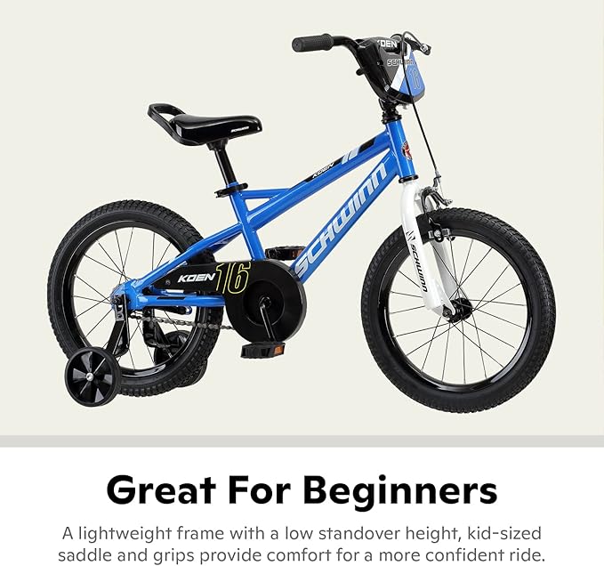Schwinn Elm and Koen Bike or Balance Bike, 12-18 Inch Bike for Kids Ages 2-13, Black, Blue, Red, Teal, Pink or Purple, SmartStart Ergonomic Design, Adjustable Seat Grows with Child, Training Bicycle