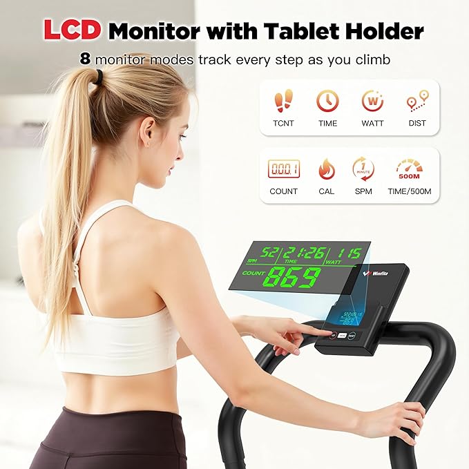 Magnetic Stair Stepper for Home,Vertical Climber Adjustable Resistance Up to 77LBS,Folding Compact Cardio Stair Climber with 350LBS Weight Capacity,