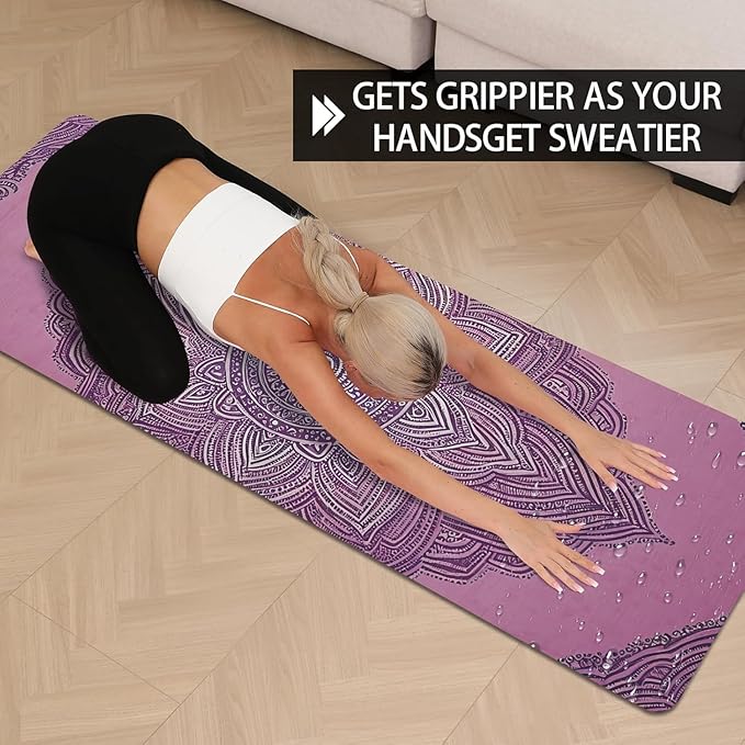 Yoga Mat Non-Slip Extra Thick 72"x32/24" Extra Wide Fitness Exercise Mat TPE Material High Elastic Hot Yoga Mat for Women Yoga Pilates Home Floor Workout (Cow Coffee)