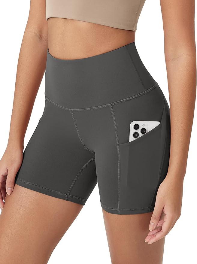 ODODOS Women's Tummy Control Biker Shorts 2.0 with Pockets High Waist Athletic Workout Yoga Shorts-3.5''/ 5"/ 8" / 10" Inseam