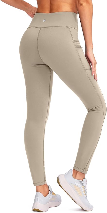 G Gradual Women's Fleece Lined Winter Leggings with Pockets Water Resistant High Waisted Thermal Warm Pants Running Hiking