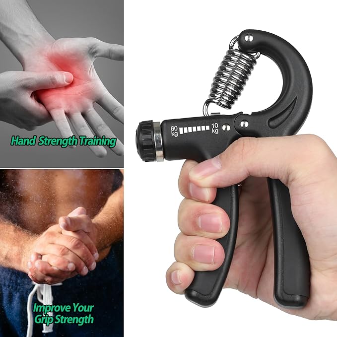 NIYIKOW Grip Strength Trainer, Hand Grip Strengthener, Grip Strengthener, Adjustable Resistance, Forearm Strengthener, Perfect for Musicians Athletes