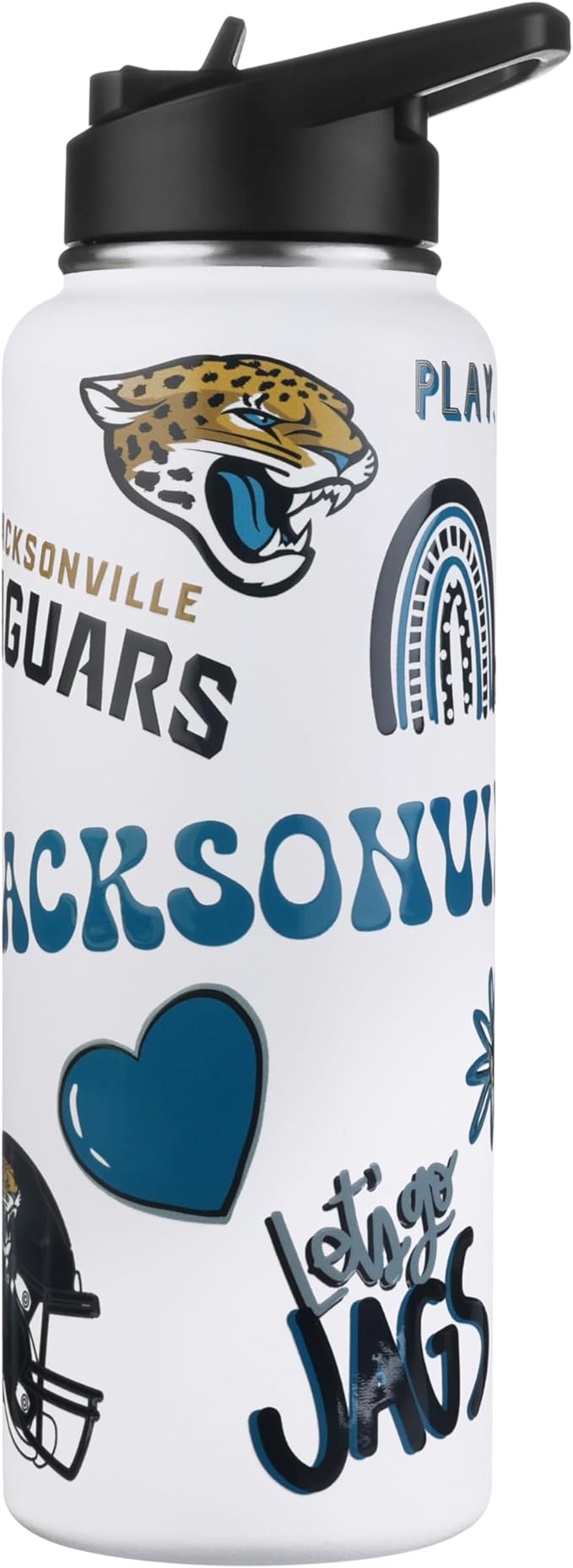 The Memory Company Officially Licensed NFL 34oz Water Bottle - Premium Stainless Steel Double-Wall Insulated, Leakproof Design