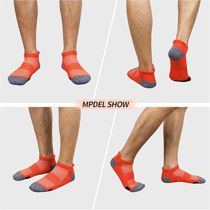 JOYNÉE Mens Ankle Athletic Low Cut Socks Running Sports Cushioned Sock for Men 6 Pack