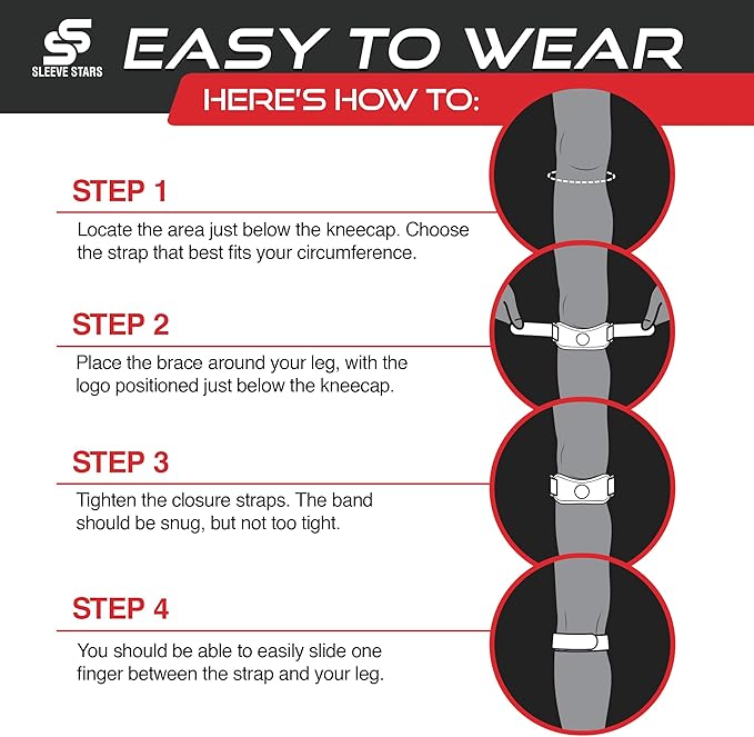 SLEEVE STARS Swedish Brand Patellar Tendon Support Strap for Women & Men Effective Osgood Schlatter Knee Brace Youth & Kids Knee Brace with 3 Adjustable Length fits 12"-24" (Pair/Hot Pink/Adult)