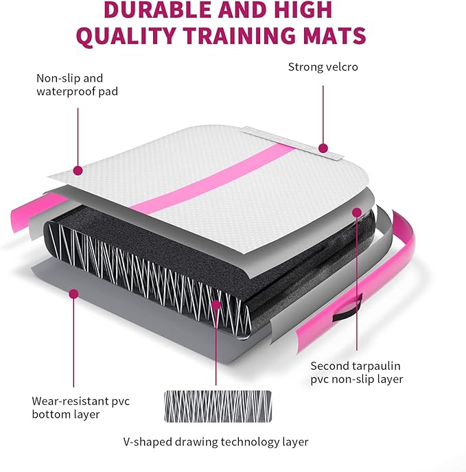 10ft 13ft 16ft 20ft Inflatable Air Gymnastics Mat Track Tumbling Mats with Electric Air Pump 4 Inches Thich for Home Use/Training/Yoga/Outdoor/Water