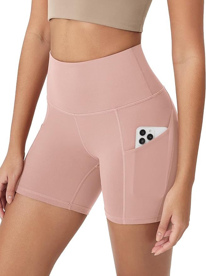 ODODOS Women's Tummy Control Biker Shorts 2.0 with Pockets High Waist Athletic Workout Yoga Shorts-3.5''/ 5"/ 8" / 10" Inseam