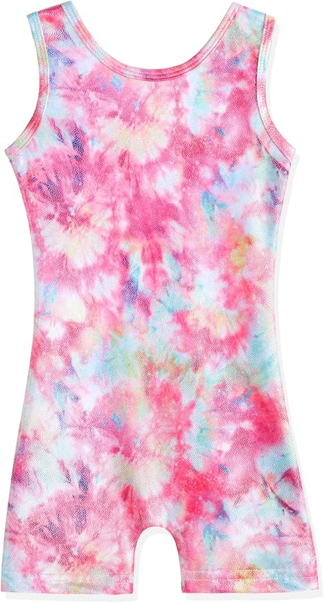 HOZIY Gymnastics Leotards for Girls with Shorts Toddlers Biketards Rainbow Unicorn Dinosaur Mermaid Leopard Flower Galaxy