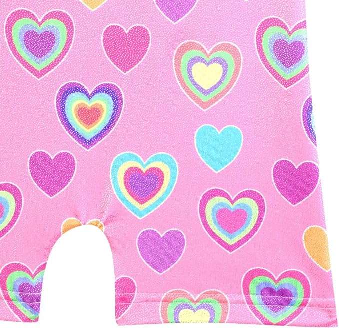 HOZIY Gymnastics Leotards for Girls with Shorts Toddlers Biketards Rainbow Unicorn Dinosaur Mermaid Leopard Flower Galaxy