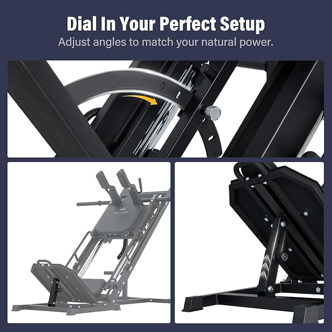 Drone S1 Leg Press Hack Squat Machine, All-in-One Lower Body Strength Training Machine for Home Gym, Adjustable Leg Press, Linear Bearing System, Back Support Cushion, Weight Storage Posts