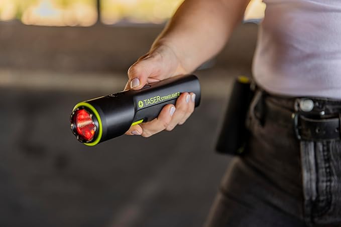 TASER StrikeLight 2 Rechargeable Self-Defense Flashlight with Painful 10 µC Stun Charge | Portable, Lightweight Protection for Running, Jogging, Pet Walking, Camping, Hiking, and Outdoors