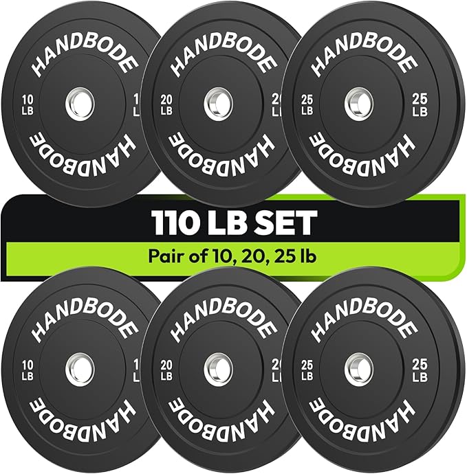 2-Inch Weight Plates High Bounce, Olympic Bumper Plate Set 45/100/160/190/260/300lb, Colored Weight Plates Set for Home Gym, Barbell Weights Rubber Strength Training Plate for Weight Lifting