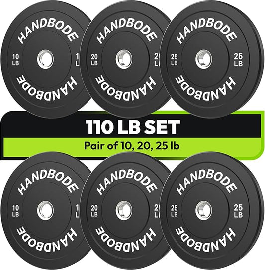 2-Inch Weight Plates High Bounce, Olympic Bumper Plate Set 45/100/160/190/260/300lb, Colored Weight Plates Set for Home Gym, Barbell Weights Rubber Strength Training Plate for Weight Lifting