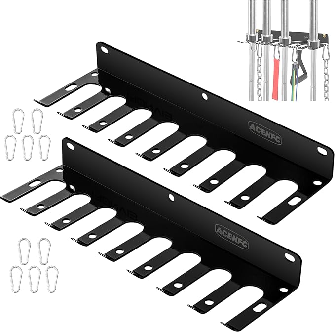 Wall-Mounted Gym Organizer, Barbell Holder Wall Mount, Resistance Band Storage Rack, Home Gym Accessories Holder