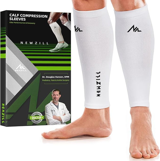 NEWZILL Compression Calf Sleeves (20-30mmHg) for Men & Women Perfect Option to Compression Socks for Running Travel Nursing