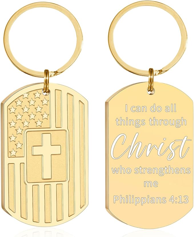 DuoDiner Stocking Stuffers Christmas Gift-Keychain Gifts for Men Religious Mens Gifts