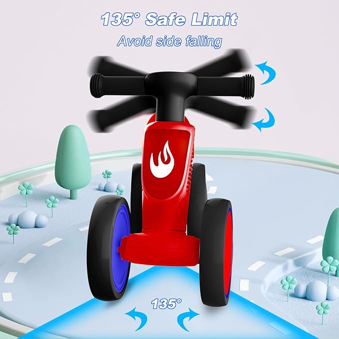 Colorful Lighting Baby Balance Bike Toys for 1 Year Old Boy Girl Gifts, 10-36 Month Toddler Balance Bike, No Pedal 4 Silence Wheels & Soft Seat First Bike, One Year Old Boy Girl Birthday Gifts.