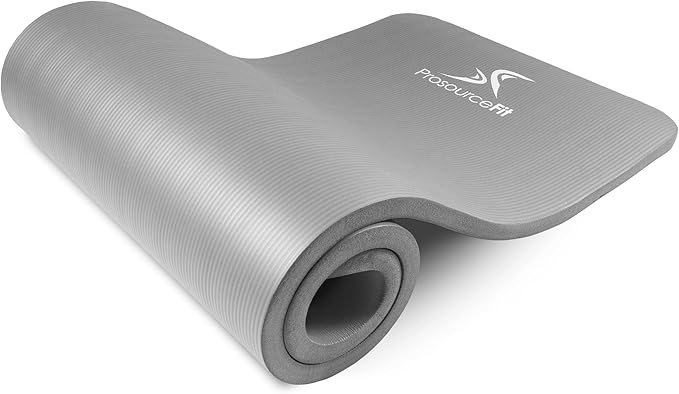 ProsourceFit Extra Thick Yoga and Pilates Mat ½” (13mm) or 1" (25mm), 71-inch Long High Density Exercise Mat with Comfort Foam and Carrying Strap