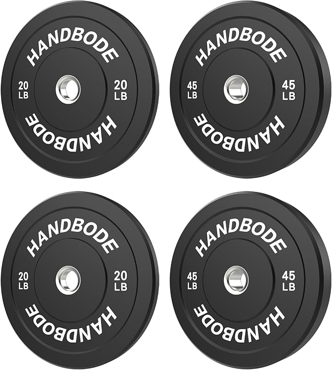2-Inch Weight Plates High Bounce, Olympic Bumper Plate Set 45/100/160/190/260/300lb, Colored Weight Plates Set for Home Gym, Barbell Weights Rubber Strength Training Plate for Weight Lifting