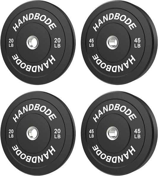 2-Inch Weight Plates High Bounce, Olympic Bumper Plate Set 45/100/160/190/260/300lb, Colored Weight Plates Set for Home Gym, Barbell Weights Rubber Strength Training Plate for Weight Lifting