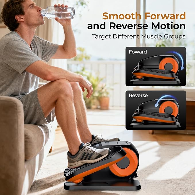 Under Desk Elliptical Machine - Electric Elliptical Leg Exerciser, Pedal Exerciser for Seniors,12 Speeds, Portable Seated Pedal Exerciser with Remote Control, Whisper-Quiet Exercise Equipment