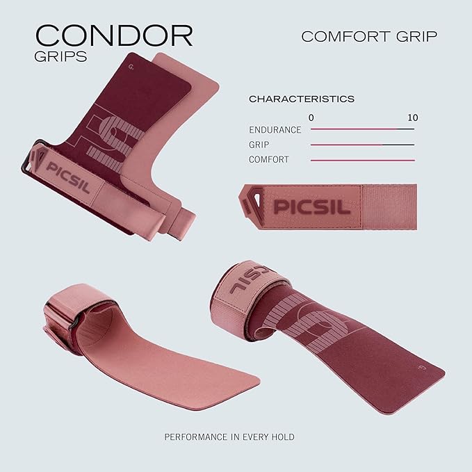 PICSIL - Condor Grips | Premium Hand Protection | Ideal for Cross Training, Gym & Calisthenics | Magnesium Enhanced Grip | Designed for Athletes of All Levels