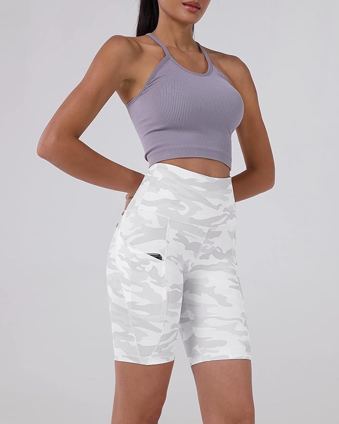 ODODOS Women's Tummy Control Biker Shorts 2.0 with Pockets High Waist Athletic Workout Yoga Shorts-3.5''/ 5"/ 8" / 10" Inseam