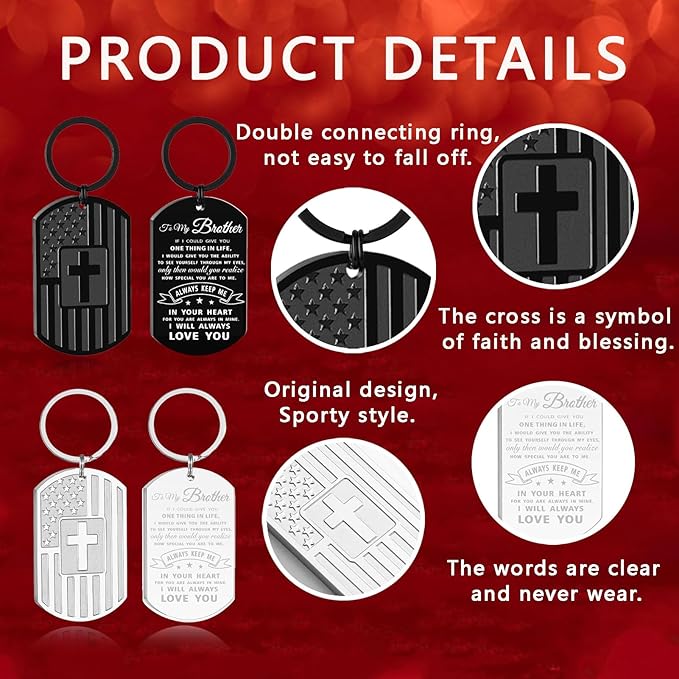DuoDiner Stocking Stuffers Christmas Gift-Keychain Gifts for Men Religious Mens Gifts